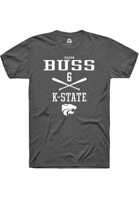 Mason Buss Dark Grey K-State Wildcats NIL Sport Icon Short Sleeve T Shirt