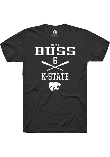 Mason Buss Black K-State Wildcats NIL Sport Icon Short Sleeve T Shirt