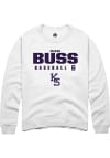 Main image for Mason Buss Rally Mens White K-State Wildcats NIL Stacked Box Crew Sweatshirt