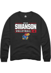 Main image for Rhian Swanson  Rally Kansas Jayhawks Mens Black NIL Stacked Box Long Sleeve Crew Sweatshirt