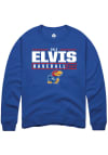 Main image for Cole Elvis  Rally Kansas Jayhawks Mens Blue NIL Stacked Box Long Sleeve Crew Sweatshirt