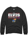 Main image for Cole Elvis  Rally Kansas Jayhawks Mens Black NIL Stacked Box Long Sleeve Crew Sweatshirt
