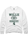 Main image for Ade Willie  Rally Michigan State Spartans Mens White NIL Sport Icon Long Sleeve Crew Sweatshirt