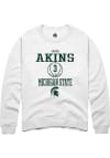 Main image for Jaden Akins  Rally Michigan State Spartans Mens White NIL Sport Icon Long Sleeve Crew Sweatshirt