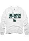 Main image for Bree Robinson  Rally Michigan State Spartans Mens White NIL Stacked Box Long Sleeve Crew Sweatsh..