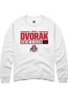 Main image for Henry Dvorak  Rally Ohio State Buckeyes Mens White NIL Stacked Box Long Sleeve Crew Sweatshirt