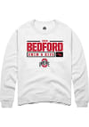 Main image for Josh Bedford  Rally Ohio State Buckeyes Mens White NIL Stacked Box Long Sleeve Crew Sweatshirt