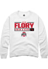 Main image for Kylie Flory  Rally Ohio State Buckeyes Mens White NIL Stacked Box Long Sleeve Crew Sweatshirt