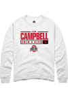 Main image for Sam Campbell  Rally Ohio State Buckeyes Mens White NIL Stacked Box Long Sleeve Crew Sweatshirt