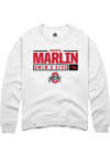 Main image for Krista Marlin  Rally Ohio State Buckeyes Mens White NIL Stacked Box Long Sleeve Crew Sweatshirt