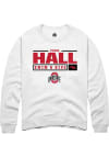 Main image for Paige Hall  Rally Ohio State Buckeyes Mens White NIL Stacked Box Long Sleeve Crew Sweatshirt