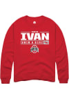 Main image for Teresa Ivan  Rally Ohio State Buckeyes Mens Red NIL Stacked Box Long Sleeve Crew Sweatshirt