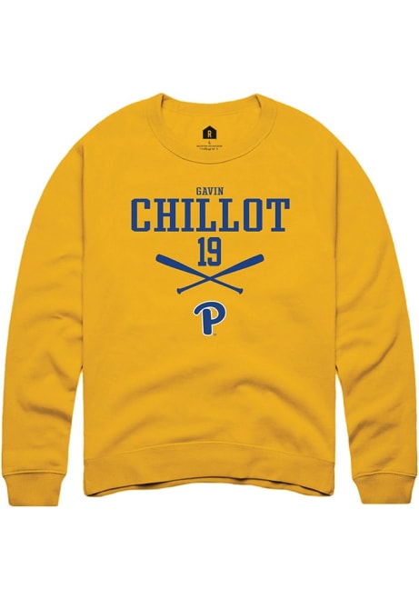 Gavin Chillot Rally Mens Gold Pitt Panthers NIL Sport Icon Crew Sweatshirt