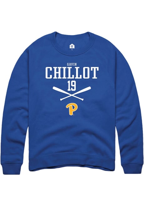 Gavin Chillot Rally Mens Blue Pitt Panthers NIL Sport Icon Crew Sweatshirt