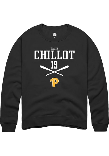 Gavin Chillot Rally Mens Black Pitt Panthers NIL Sport Icon Crew Sweatshirt