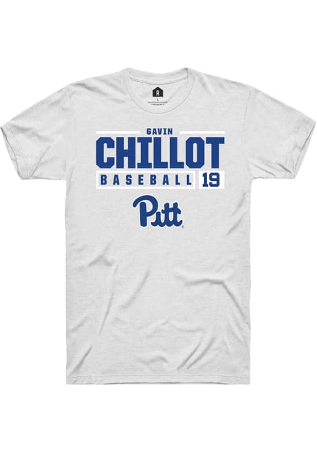 Gavin Chillot White Pitt Panthers NIL Stacked Box Short Sleeve T Shirt