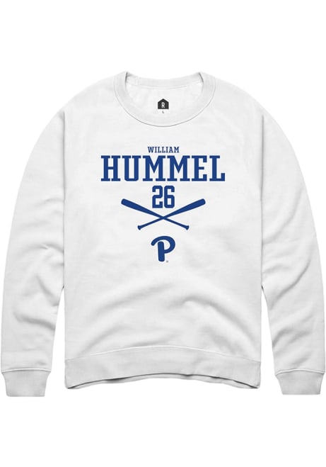 William Hummel Rally Mens White Pitt Panthers NIL Sport Icon Crew Sweatshirt