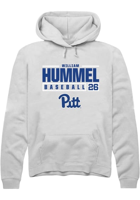 William Hummel Rally Mens White Pitt Panthers NIL Stacked Box Hooded Sweatshirt