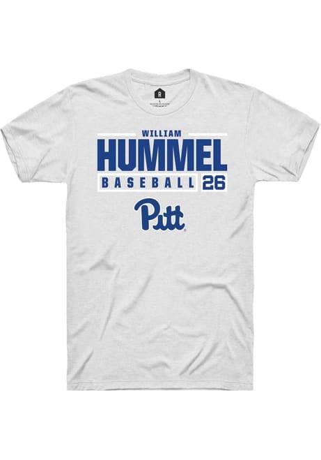 William Hummel White Pitt Panthers NIL Stacked Box Short Sleeve T Shirt