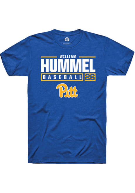 William Hummel Blue Pitt Panthers NIL Stacked Box Short Sleeve T Shirt