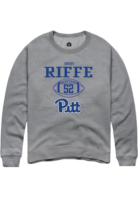 Brody Riffe Rally Mens Graphite Pitt Panthers NIL Sport Icon Crew Sweatshirt