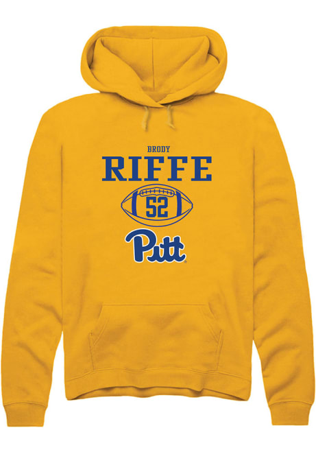 Brody Riffe Rally Mens Gold Pitt Panthers NIL Sport Icon Hooded Sweatshirt