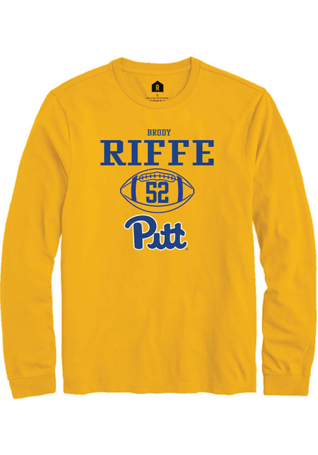 Brody Riffe Rally Mens Gold Pitt Panthers NIL Sport Icon Tee