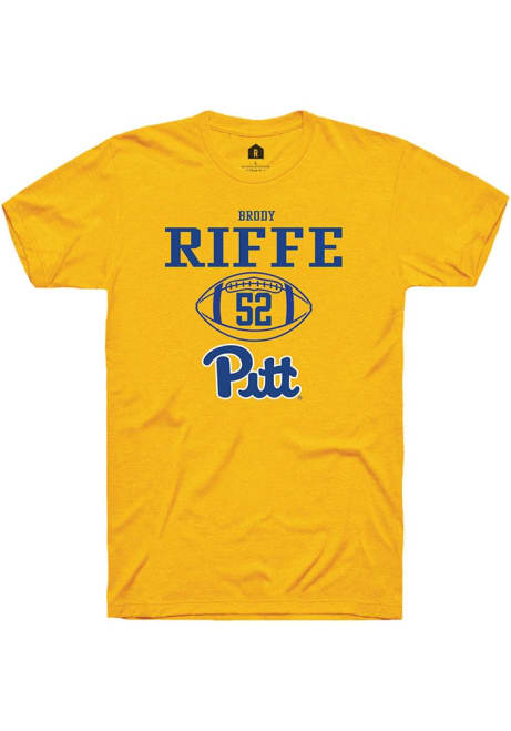 Brody Riffe Gold Pitt Panthers NIL Sport Icon Short Sleeve T Shirt