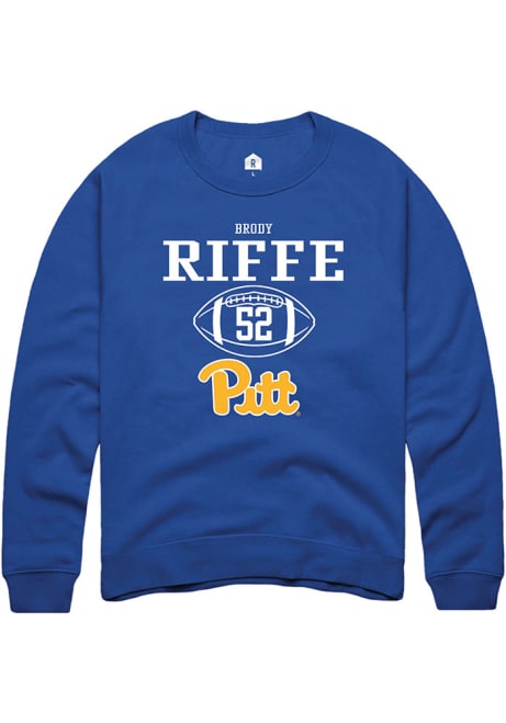 Brody Riffe Rally Mens Blue Pitt Panthers NIL Sport Icon Crew Sweatshirt