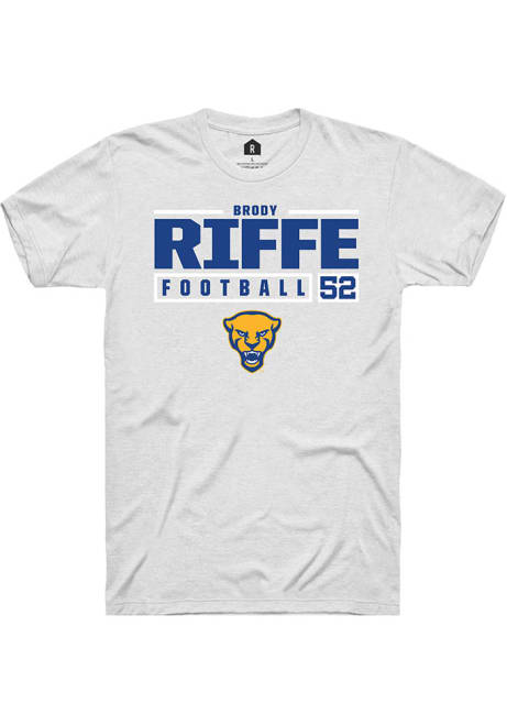 Brody Riffe White Pitt Panthers NIL Stacked Box Short Sleeve T Shirt