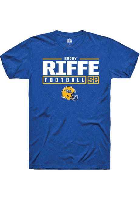 Brody Riffe Blue Pitt Panthers NIL Stacked Box Short Sleeve T Shirt