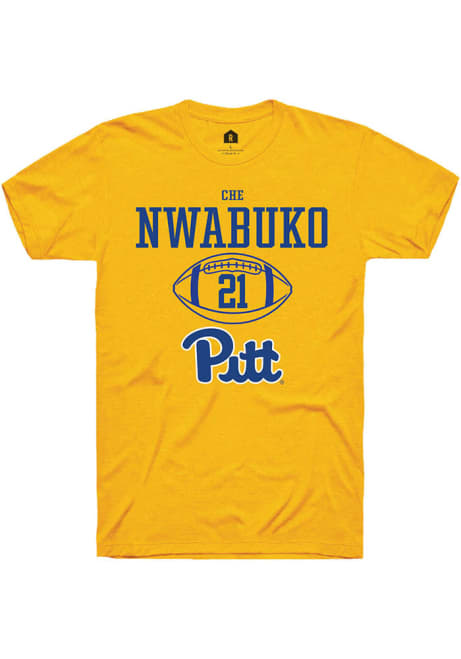 Che Nwabuko Gold Pitt Panthers NIL Sport Icon Short Sleeve T Shirt