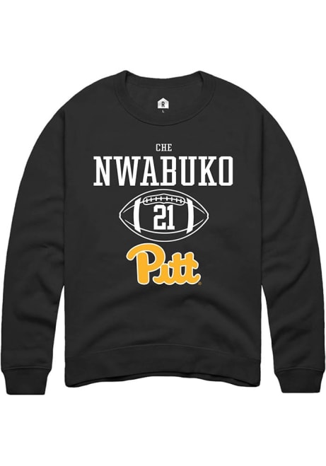 Che Nwabuko Rally Mens Black Pitt Panthers NIL Sport Icon Crew Sweatshirt