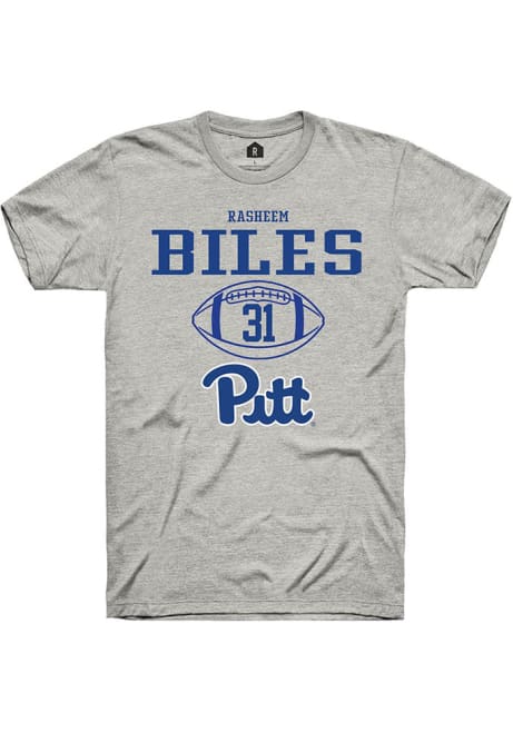 Rasheem Biles Ash Pitt Panthers NIL Sport Icon Short Sleeve T Shirt