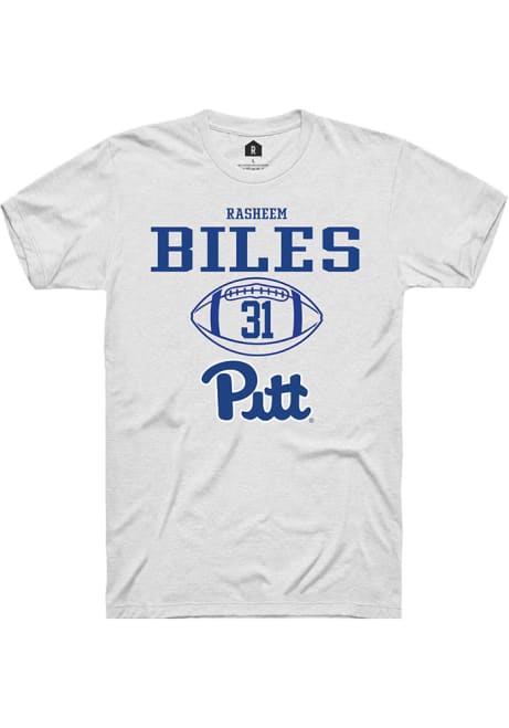 Rasheem Biles White Pitt Panthers NIL Sport Icon Short Sleeve T Shirt