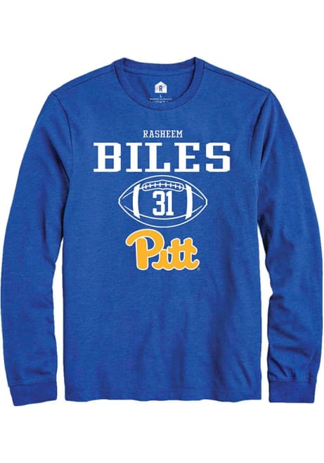 Rasheem Biles Rally Mens Blue Pitt Panthers NIL Sport Icon Tee