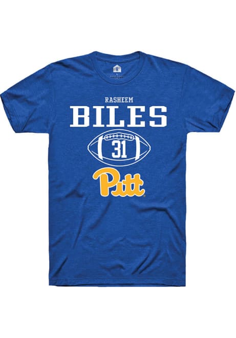 Rasheem Biles Blue Pitt Panthers NIL Sport Icon Short Sleeve T Shirt