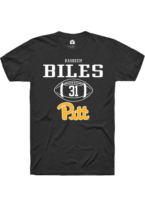 Rasheem Biles Black Pitt Panthers NIL Sport Icon Short Sleeve T Shirt