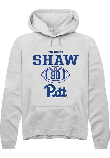 Thaddeus Shaw Rally Mens White Pitt Panthers NIL Sport Icon Hooded Sweatshirt