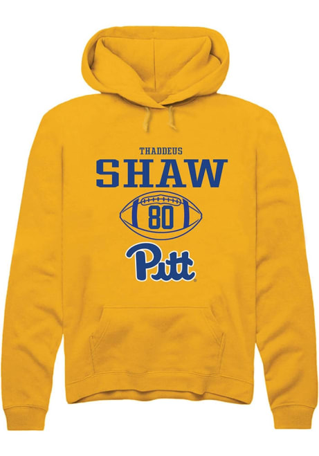 Thaddeus Shaw Rally Mens Gold Pitt Panthers NIL Sport Icon Hooded Sweatshirt