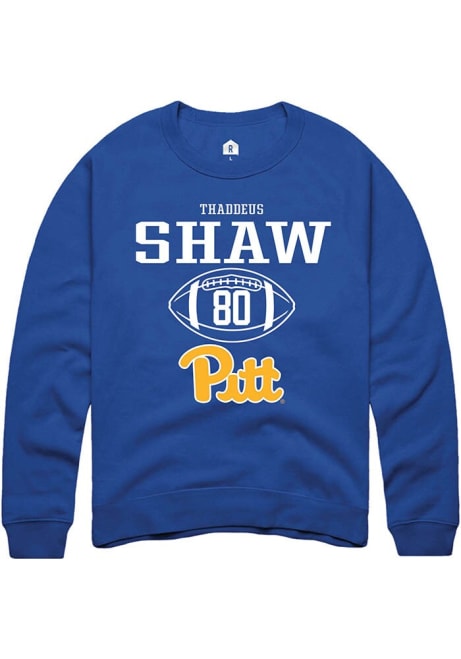 Thaddeus Shaw Rally Mens Blue Pitt Panthers NIL Sport Icon Crew Sweatshirt