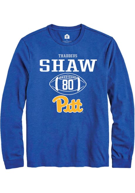 Thaddeus Shaw Rally Mens Blue Pitt Panthers NIL Sport Icon Tee