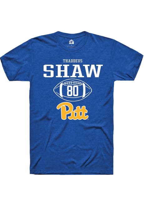 Thaddeus Shaw Blue Pitt Panthers NIL Sport Icon Short Sleeve T Shirt