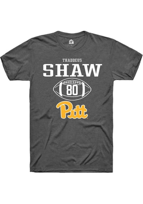 Thaddeus Shaw Dark Grey Pitt Panthers NIL Sport Icon Short Sleeve T Shirt