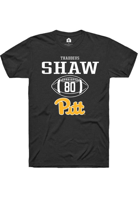 Thaddeus Shaw Black Pitt Panthers NIL Sport Icon Short Sleeve T Shirt