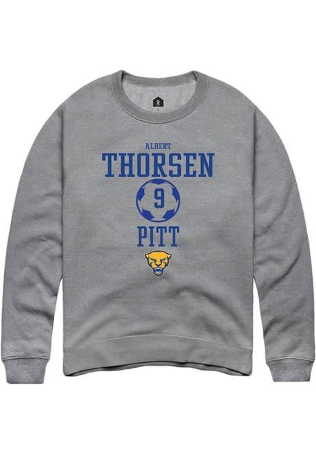 Albert Thorsen Rally Mens Graphite Pitt Panthers NIL Sport Icon Crew Sweatshirt