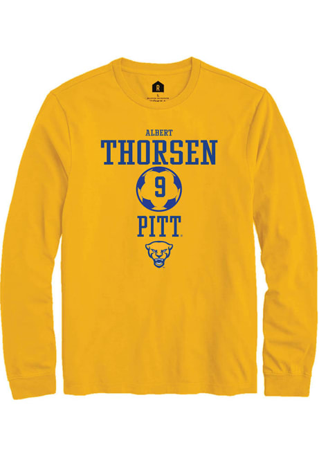 Albert Thorsen Rally Mens Gold Pitt Panthers NIL Sport Icon Tee