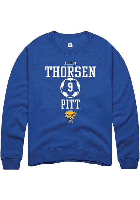 Albert Thorsen Rally Mens Blue Pitt Panthers NIL Sport Icon Crew Sweatshirt