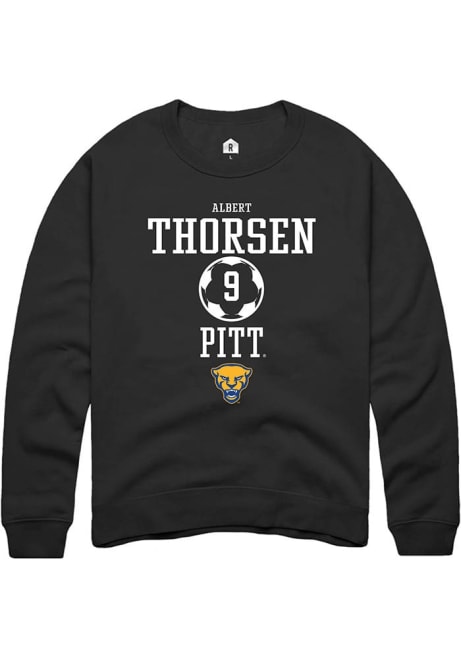 Albert Thorsen Rally Mens Black Pitt Panthers NIL Sport Icon Crew Sweatshirt