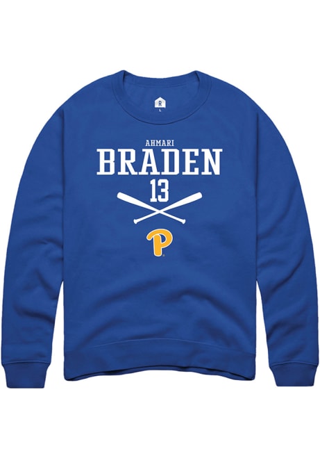 Ahmari Braden Rally Mens Blue Pitt Panthers NIL Sport Icon Crew Sweatshirt